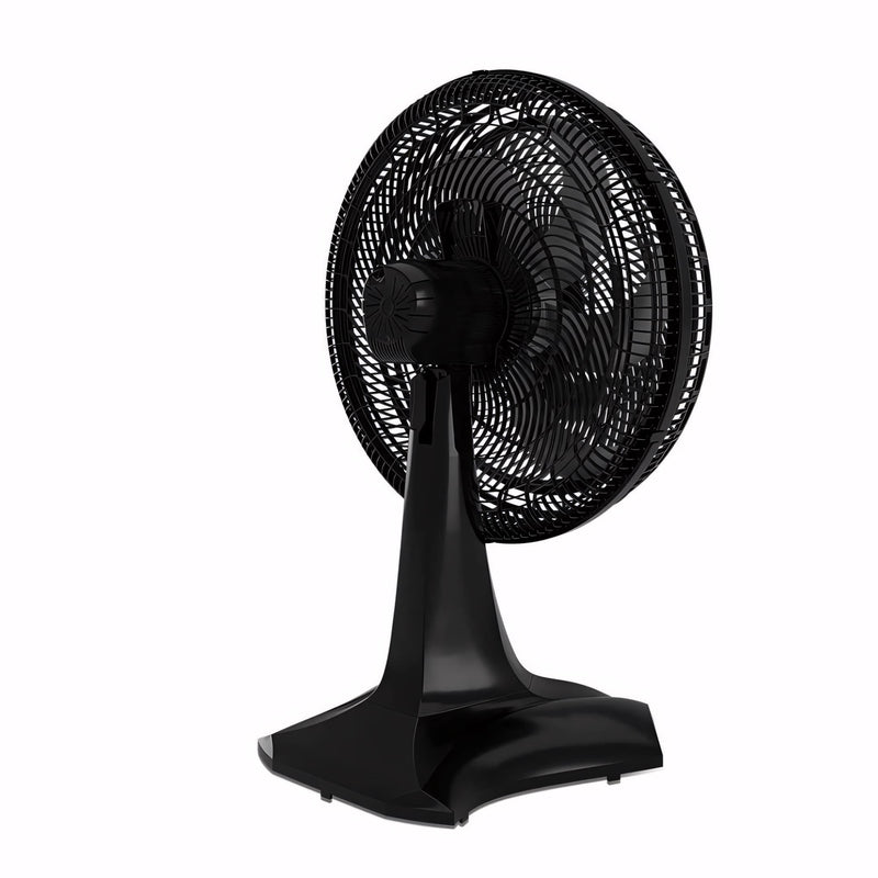 Ventilador Britânia turbo silencioso, 30cm, 6 pás, preto. Uso 2 em 1 para mesa ou parede, com base firme e oscilação. Potente e eficiente para qualquer ambiente.