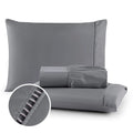 Conjunto de lençol de micropercal 400 fios disponível nas cores branca, bege e preta. Inclui lençol com elástico e fronhas com detalhe em ponto palito, trazendo sofisticação e conforto ao quarto.