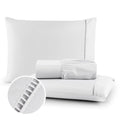 Conjunto de lençol de micropercal 400 fios disponível nas cores branca, bege e preta. Inclui lençol com elástico e fronhas com detalhe em ponto palito, trazendo sofisticação e conforto ao quarto.