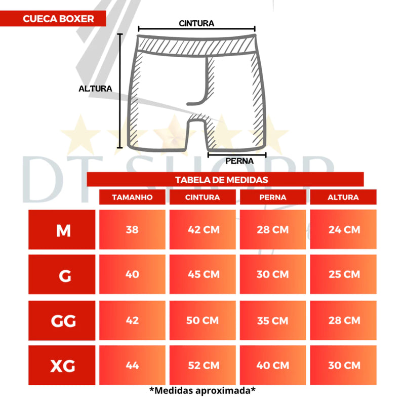 Kit Com 10 Cuecas Boxer Microfibra Adulto