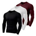 Camisa térmica masculina segunda pele com manga longa, tecido dry fit, proteção UV50 e acabamento antiodor. Kit com 3 unidades em cores sortidas, ideal para esporte, trabalho externo ou lazer.