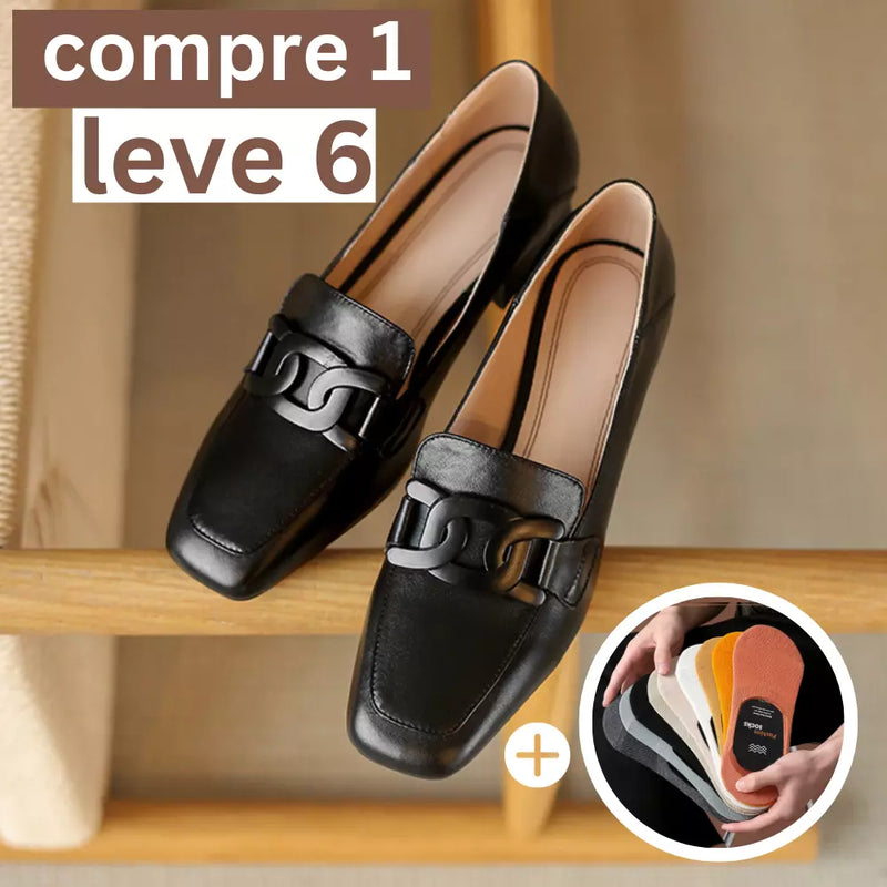 Sapato Feminino Premium + 5 Pares de Meias Invisíveis Anti-Odor [Compre 1 LEVE 6]