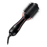 Escova secadora alisadora profissional 3 em 1 bivolt com 1300W de potência, cabo giratório, cerdas flexíveis e revestimento que reduz o frizz e dá brilho aos fios.