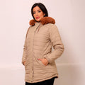 Jaqueta Parka Dupla Face Feminina Impermeável, modelo versátil com dois estilos em uma peça. Proteção térmica para frio intenso, capuz removível com pelos sintéticos e bolsos funcionais. Ideal para looks sofisticados ou esportivos no inverno.