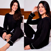 Pijama feminino de inverno em tecido Micro Sensitivity. Leve, quente e confortável, com laço de cetim na calça. Perfeito para noites frias com estilo e suavidade.