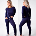Pijama feminino de inverno em tecido Micro Sensitivity. Leve, quente e confortável, com laço de cetim na calça. Perfeito para noites frias com estilo e suavidade.
