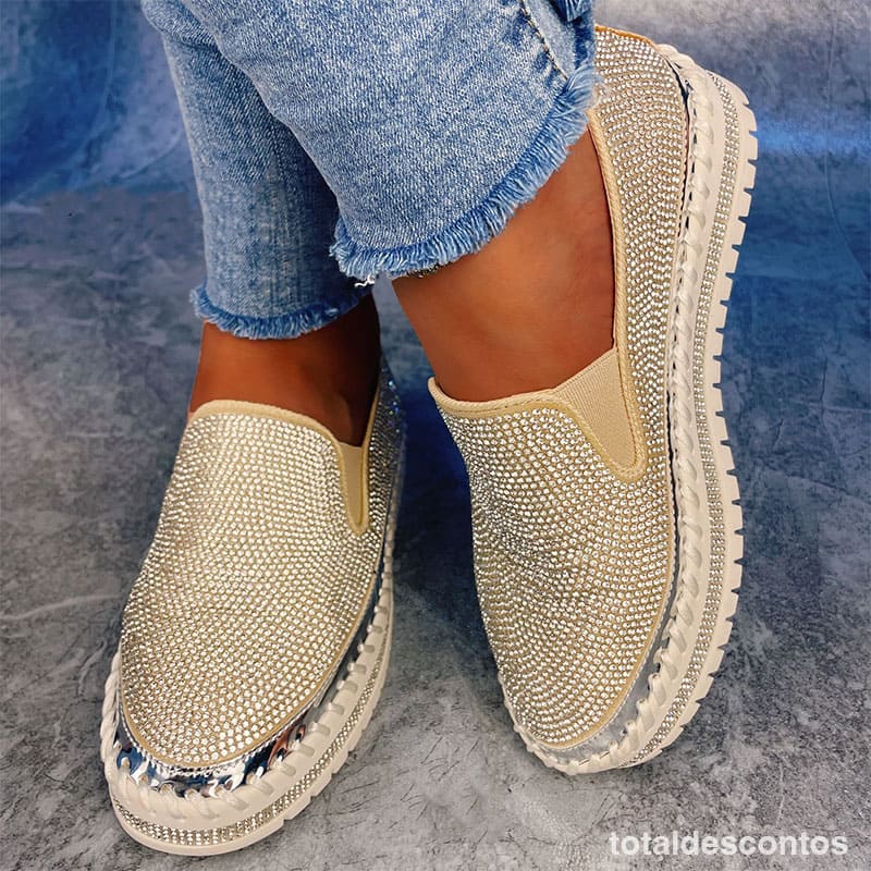 Sapato Feminino de Luxo Slip On - Brilhe em todos os Ambientes